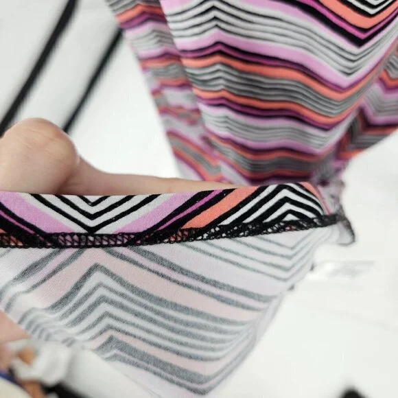 Trina Turk Milian 2 Chevron Maxi Dress Purple Women's XS Preppy Beach Summer - Picture 13 of 14